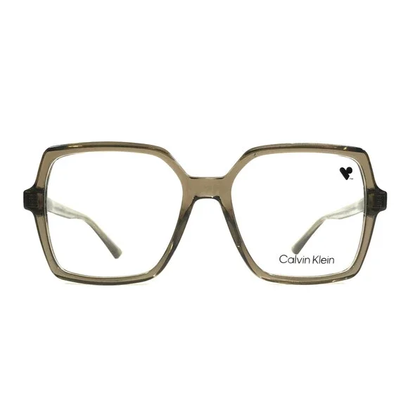 Calvin Klein Eyeglasses Frames CK25547 200 Transparent Brown Hexagonal 54-17-145