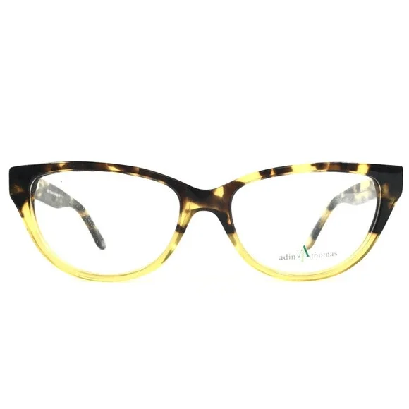 Adin Thomas Eyeglasses Frames AT-254 C3 Citron Yellow Tortoise 52-16-138