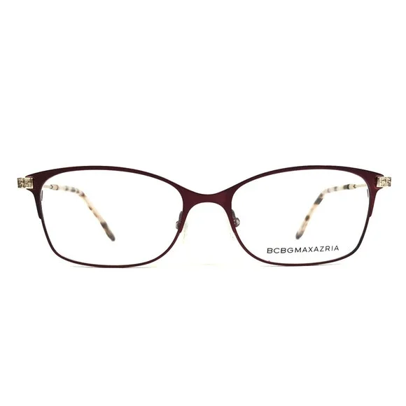 BCBGMAXAZRIA Eyeglasses Frames ANITA WINE Red Gold Full Rim Cat Eye 52-16-130