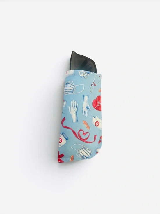Light Blue Medical Print Sunglasses Case