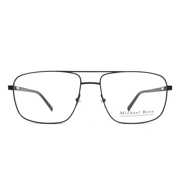 Michael Ryen Eyeglasses Frames MR-324 C3 Black Rectangle Wire Rim 58-16-150