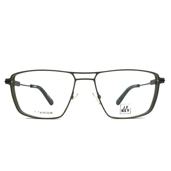 J.F. Rey Eyeglasses Frames JF3053 4325 Blue Green Rectangle Full Rim 54-16-145