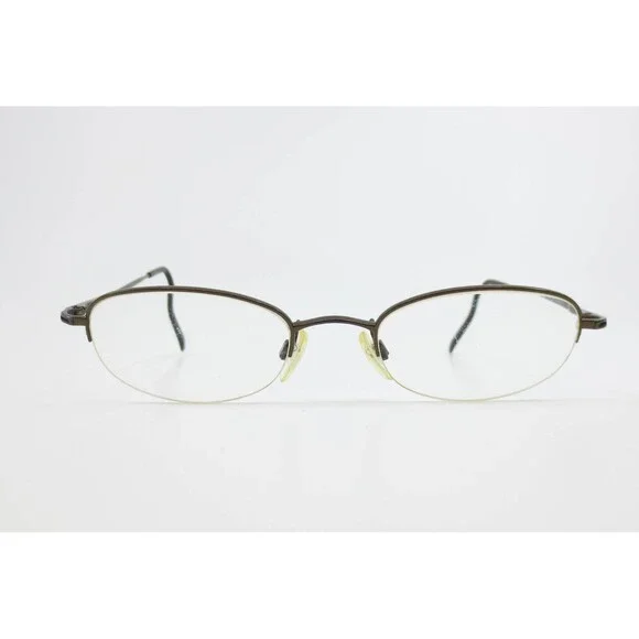 Aristar 6937 Brown Oval Semi-Rimless Eyeglasses Frames 49-20-140mm 001