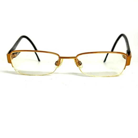 Charmant CH10849 Gold Titanium Rectangular Eyeglass Frames Japan 51-18-130