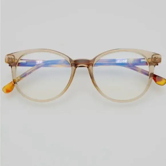 Freyrs Elise 02 Blue Light Stylish Round Glasses with Tortoise Shell Frame