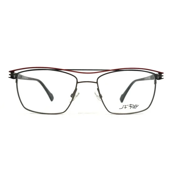 J.F. Rey Eyeglasses Frames JF2963 0530 Brown Blue Gray Red Rectangle 53-17-148