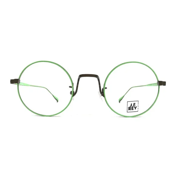 J. F. Rey Eyeglasses Frames JF3013 4243 Green Round Wire Rim 45-24-145
