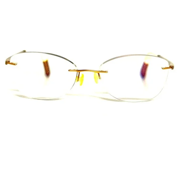 Silhouette Rimless Eyeglasses Frame Gold White 4520 20 6054 54-17 135 Austria‎