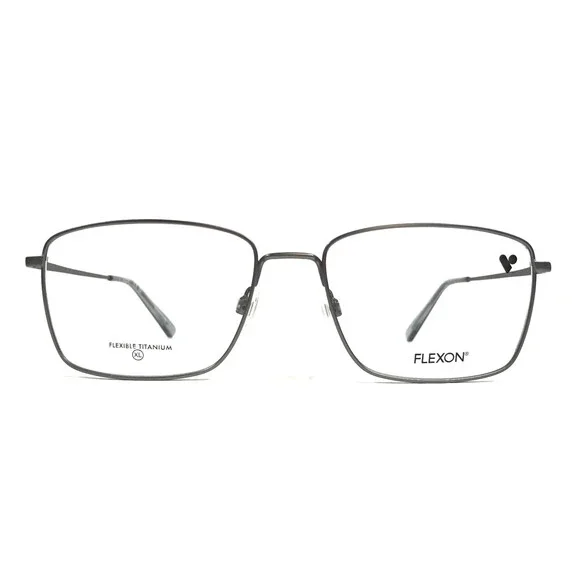 Flexon Eyeglasses Frame H6081 071 Gunmetal Rectangle Wire Rim Titanium 58-18-150