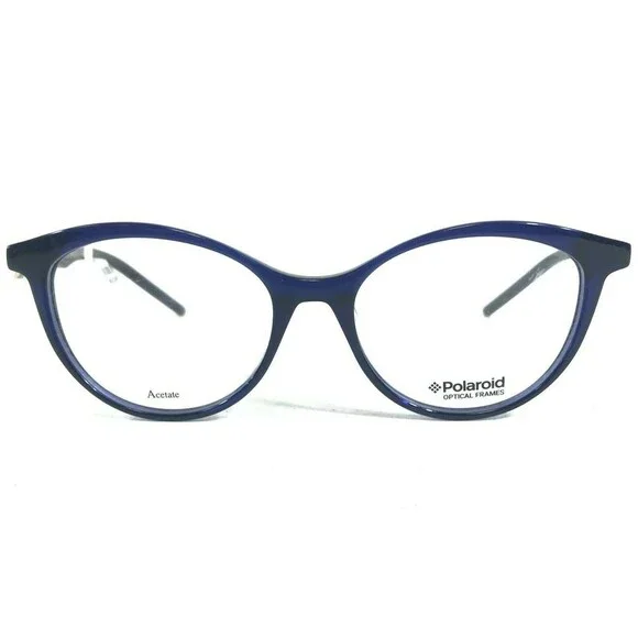 Polaroid Eyeglasses Frames PLD D303 PQG Blue Cat Eye Round Full Rim 51-17-145