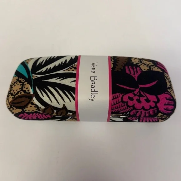 NWT Vera Bradley Brown Cyn Multicolor Floral Glasses Optical Case