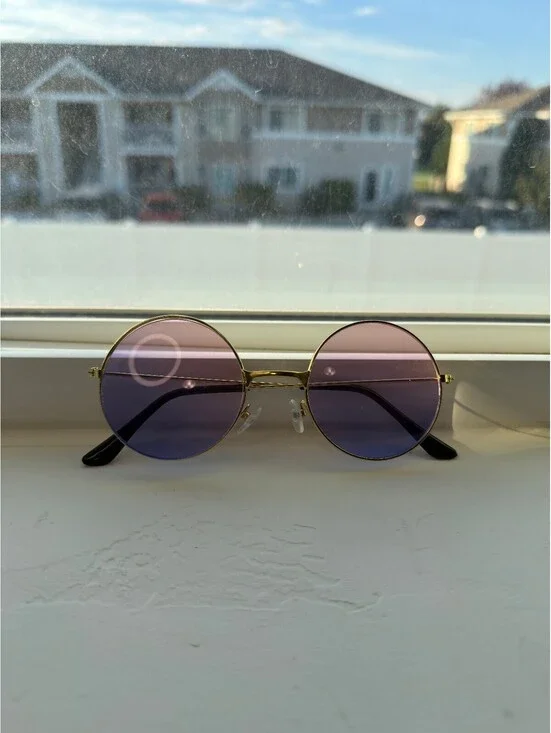 Pink Blue Circle Sunglasses A-103