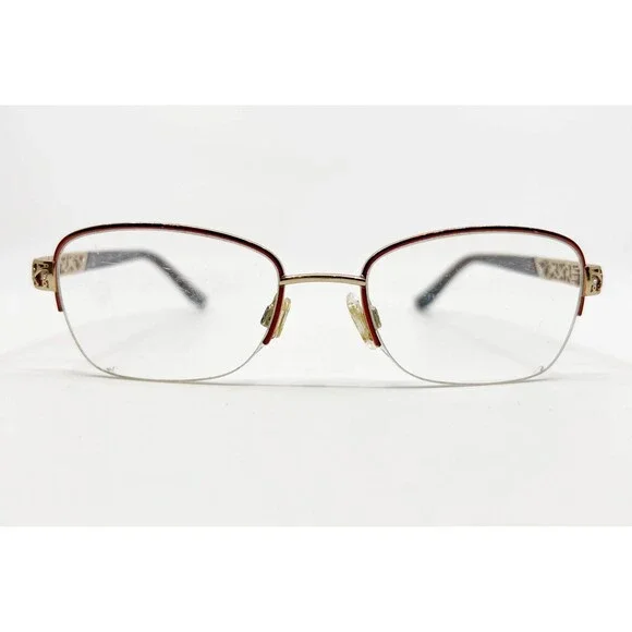 Sophia Loren Beau Rivage 63 Eyeglasses Womens Burgundy Gold Filigree 50-18-135