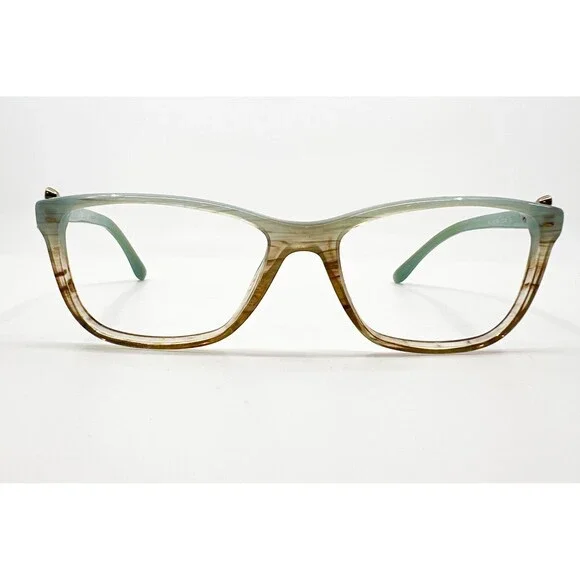 Bvlgari Eyeglasses Womens Blue Brown Flower Detail 4073-B 5266 52-16-140