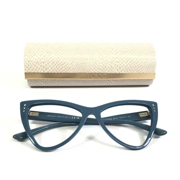 Jimmy Choo Eyeglasses Frame JC3004B 5012 Shiny Blue Butterfly Crystals 54-16-140