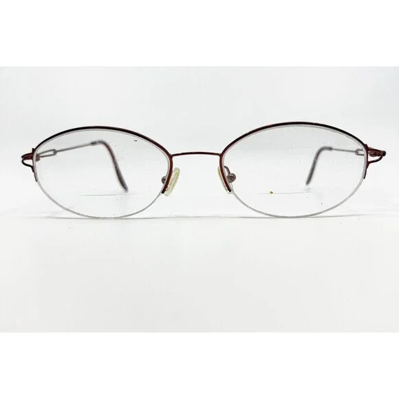 MA T 513 Eyeglass Frames Women Wine Red Oval Semi-Rimless 52-19-140