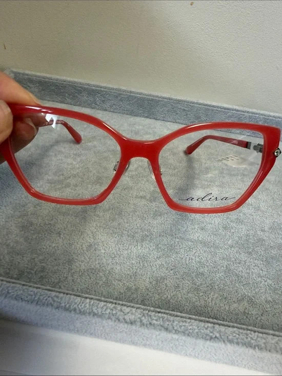NWT Clearvision Adira Lenah Coral Pink Cat-Eye Glasses Rhinestone Temple 54 eye