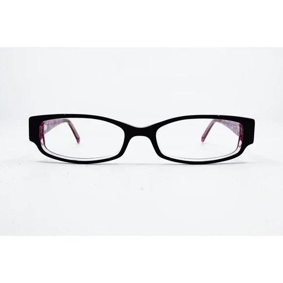 C Asia Eyeglasses Womens Black Pink Swirl Rectangle Frames 51-16-135 56