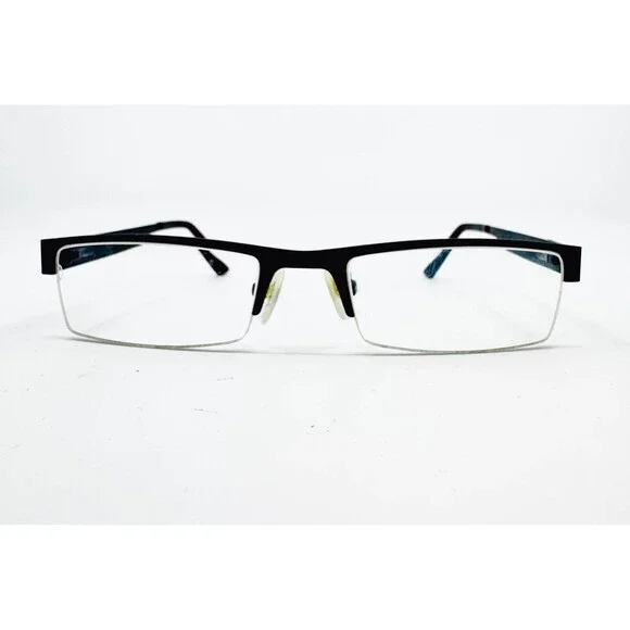 EyeBuyDirect Malmo Eyeglasses Mens Black Half Rim Rectangle Frames 50-19-135