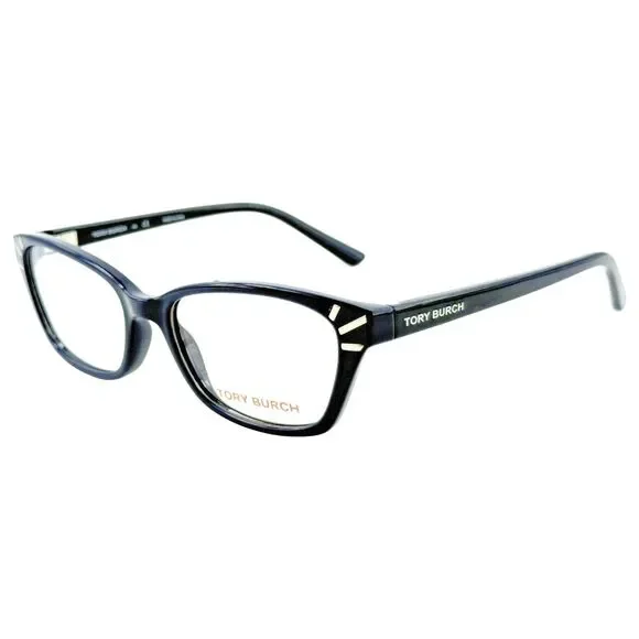 Tory Burch TY4002 Womens Plastic Eyeglass Frame 1370 Navy Silver 52-16