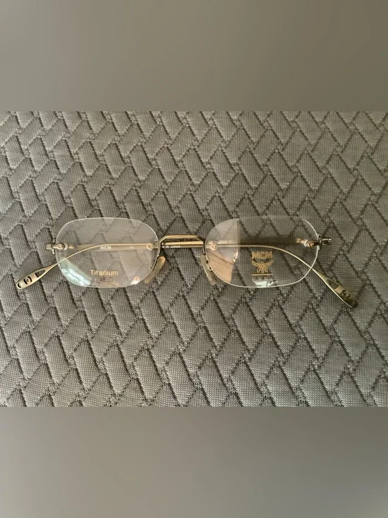MCM Rimless Titanium Eyeglasses in Gold Tone