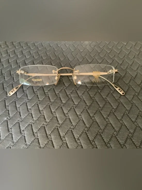 MCM Rimless Titanium Eyeglasses in Gold Tone