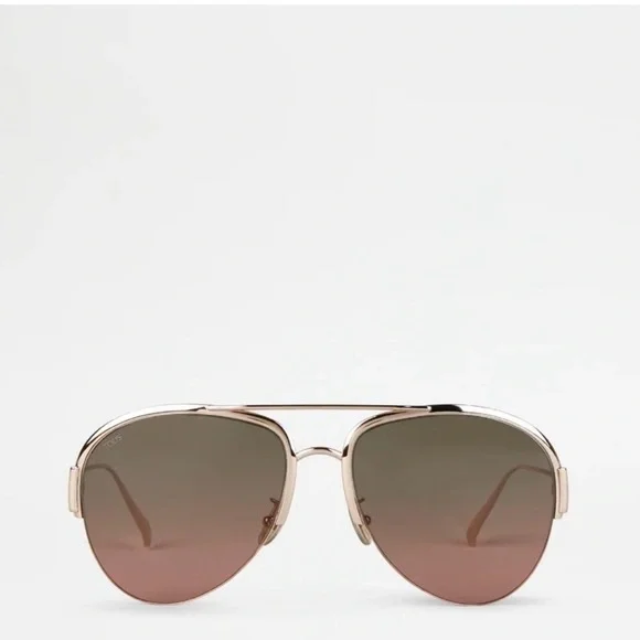 NWT TOD'S Pilot Sunglasses, gold