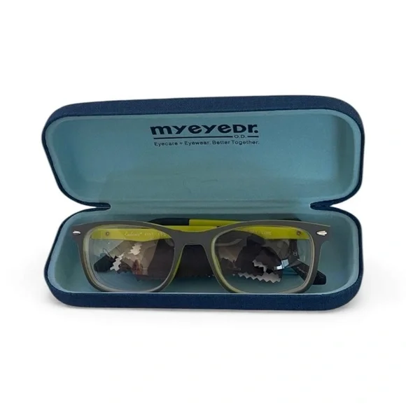Green and Blue Eyeglasses with Case