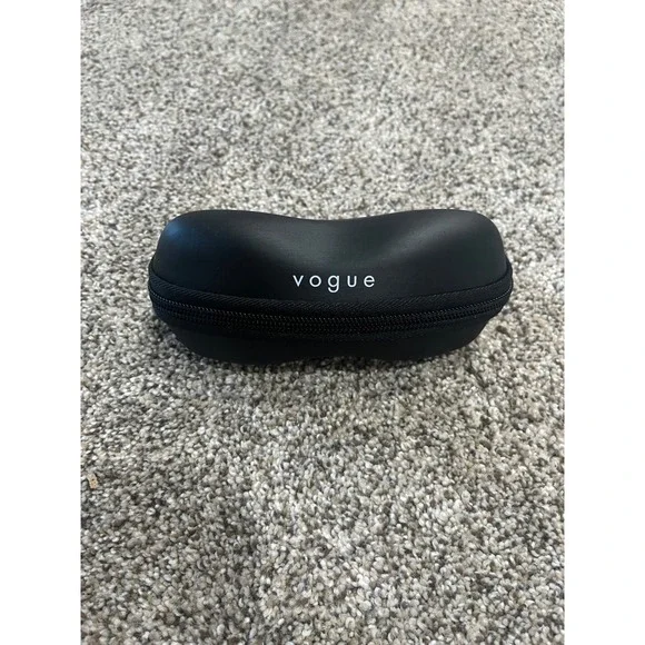 Vogue Eyewear Black Semi Hard Zippered Sunglasses Case with Gray‎ Interior