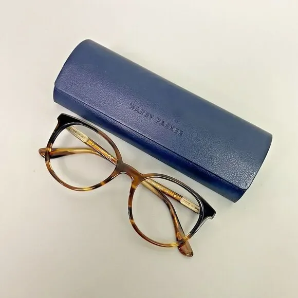 Paul & Joe Seaport Eyeglasses Frames 50-18-135 Brown Tortoise Floral tip w/ case
