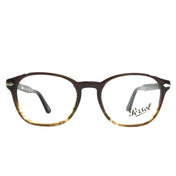 Persol Eyeglasses Frames 3122-V 1026 Brown Striped Brown Silver Logos 50-19-145
