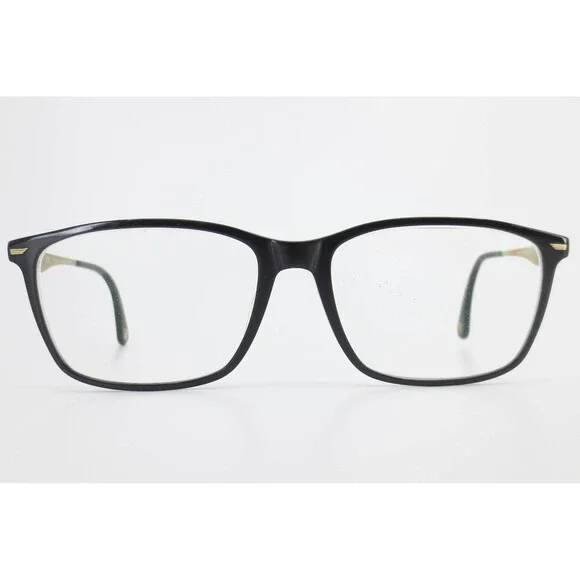 Police VPL986K 0700 Black Gold Rectangular Eyeglasses Frames 54-16-145 Mens