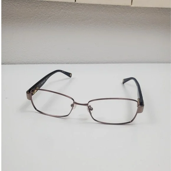 Nine West NW1021 Brown Metallic Rectangular Eyeglass Frames 52-15-135 with Case