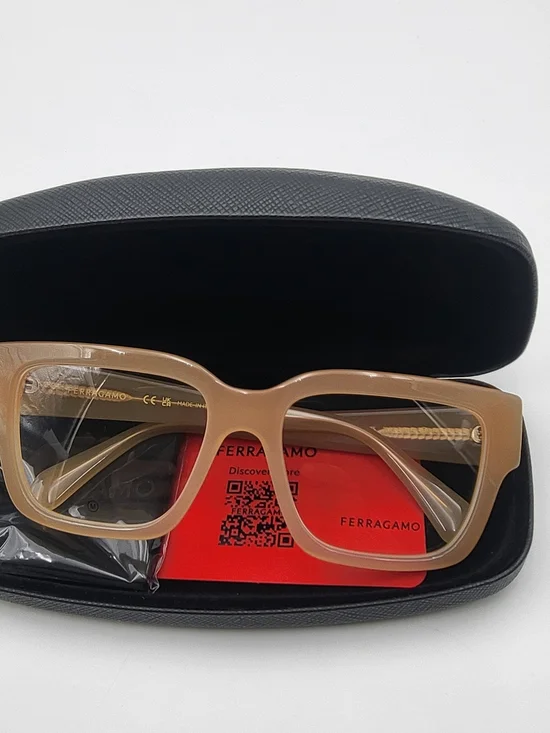 FERRAGAMO SF-2975708 Opaline Honey Eyeglasses, NWT..Authentic.
