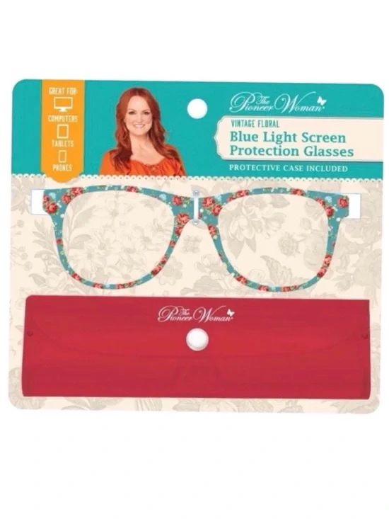 The Pioneer Woman Blue Light Screen Protection Glasses with Case (NWT)