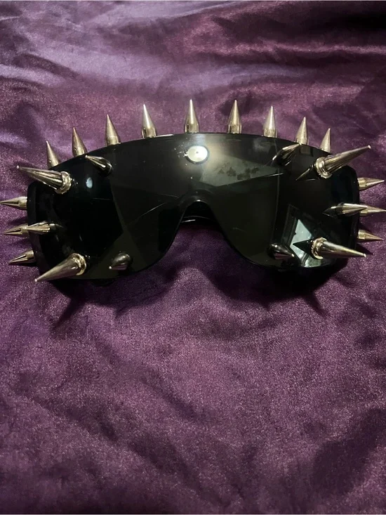 Black Spike Shield Sunglasses