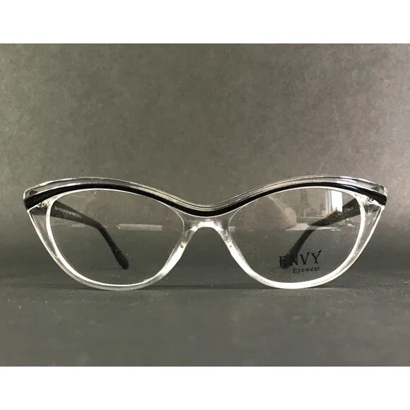 Envy Eyewear Eyeglasses Frames EE-FRAN BLK/CRY Black Crystal Full Rim 53-17-143