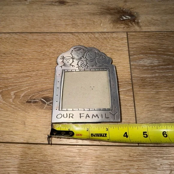 Vintage Pewter Our Family Picture Frame-‎ Small