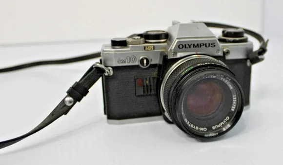 Olympus OM-10 35mm SLR Film Camera Body with 50mm f/1.8 Lens - Vintage Untested