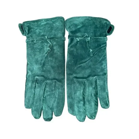 Thinslate Green Pig Suede Leather‎ Gloves Size Large