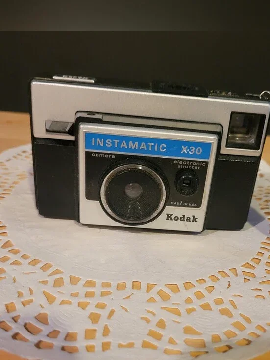 Kodak Instamatic X-30 Camera - Black, Silver & Blue Accents