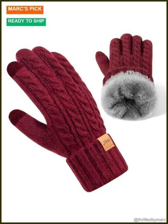 Women's Winter Gloves Cold Weather Thermal Fleece Lined Touchscreen
