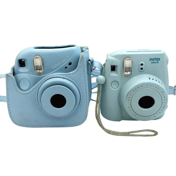 Fujifilm Instax Mini 8 and Mini 7+ Instant Film Camera Bundle Light Blue Case