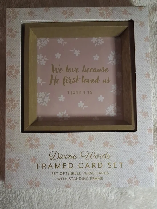 Divine Words Framed 12 Bible Verse Cards 8Card Set - Pink