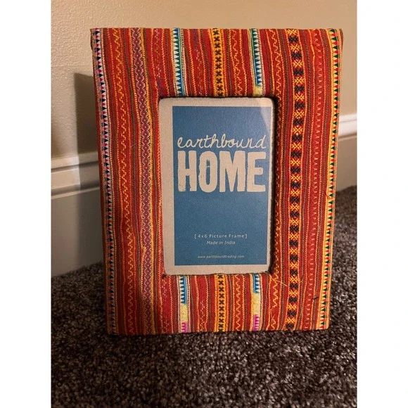 Earthbound‎ Home 4 x 6 Picture Frame Fabric Bohemian Design Hippie Home Decor