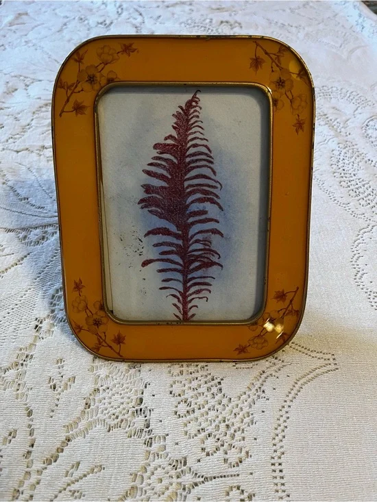Vintage yellow floral picture frame