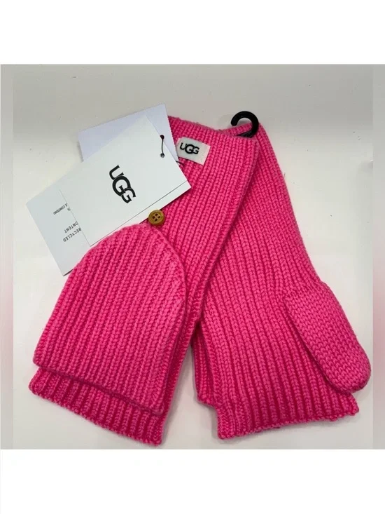 UGG Knit Convertible Mittens in pink.