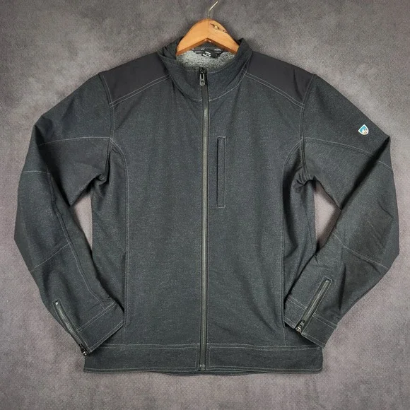 Kuhl Klash Jacket Mens Medium Dark Gray Full Zip Stretch Soft Shell Performance