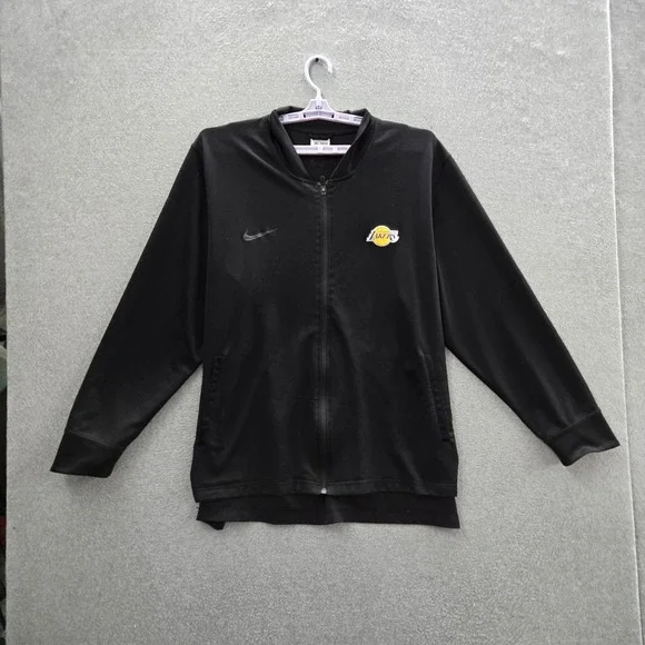 Los Angeles Lakers Men Jacket 2XL Black Track Nike Team Logo Dri-Fit Activewear
