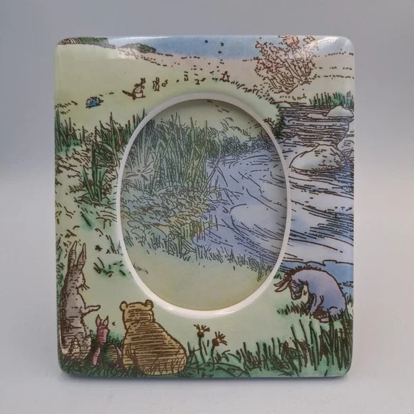 Classic Winnie the Pooh Ceramic Retired 1990's HTF Frame By the Stream Charpente